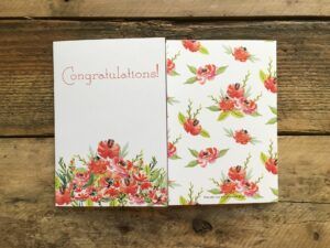 Red flowers congratulations card